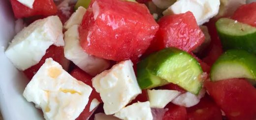 Wassermelone-Gurke-Feta-Salat